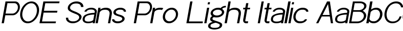 POE Sans Pro Light Italic font