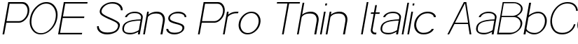 POE Sans Pro Thin Italic font