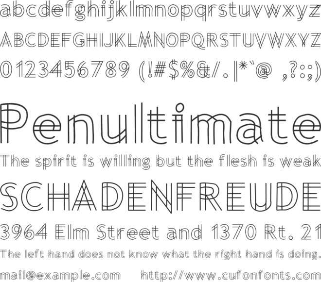 BluePrinted font preview