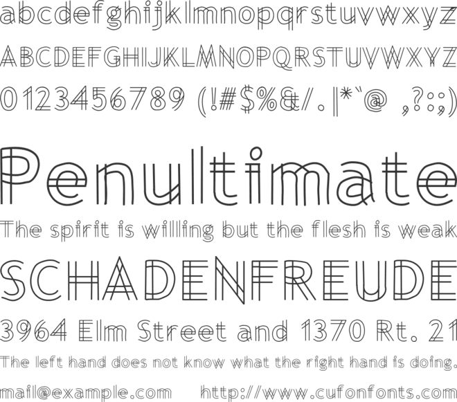 BluePrinted font preview
