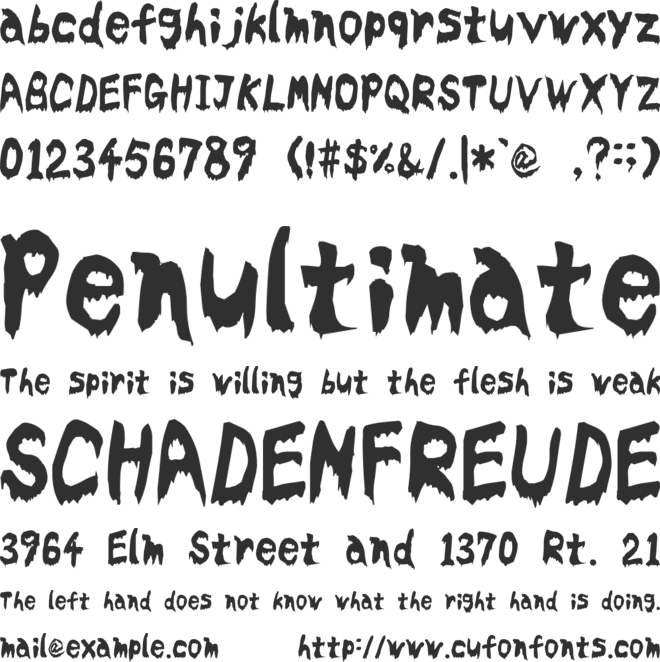 Bloodyslime font preview