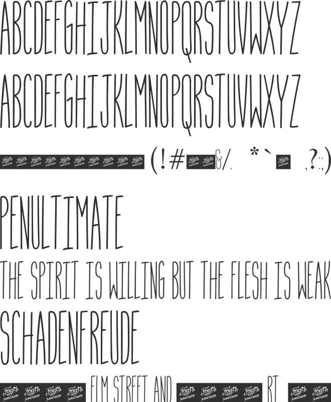 Slim Chef font preview