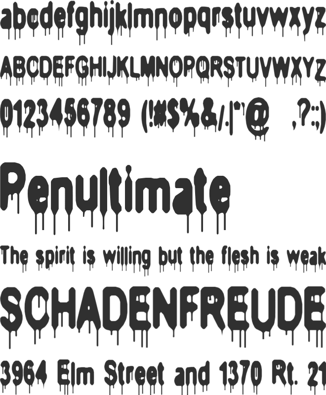 Head Injuries font preview