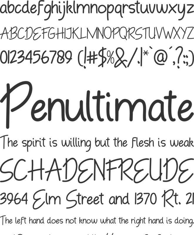 Hand Boys font preview