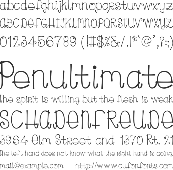 CurlyLou font preview
