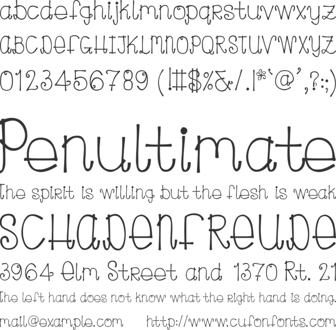 CurlyLou font preview