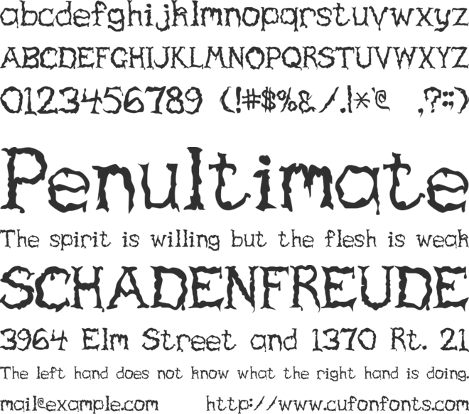Haunted font preview