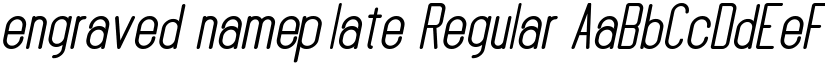 engraved nameplate Regular font