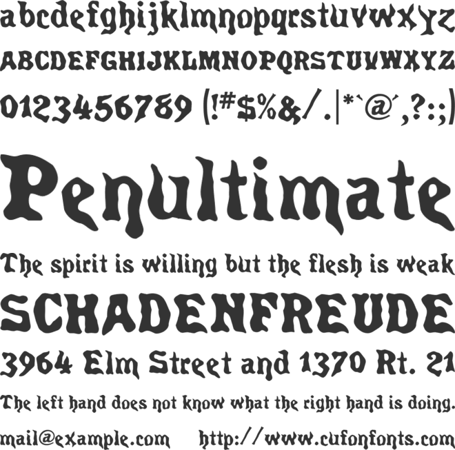 Spirits font preview