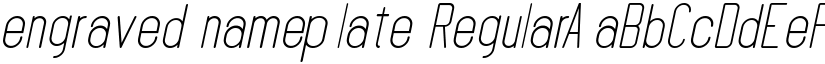 engraved nameplate Regular font