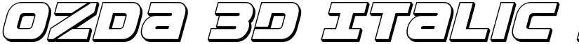 Ozda 3D Italic Italic font