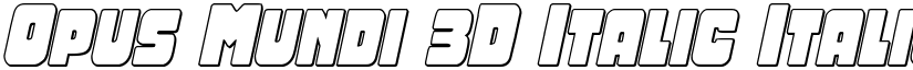 Opus Mundi 3D Italic Italic font