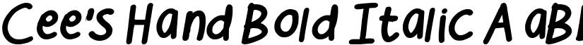 Cee's Hand Bold Italic font