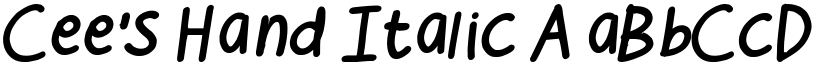 Cee's Hand Italic font