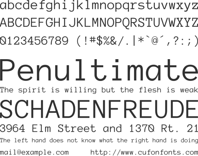 Anonymous font preview
