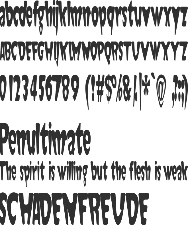 Jaunty font preview