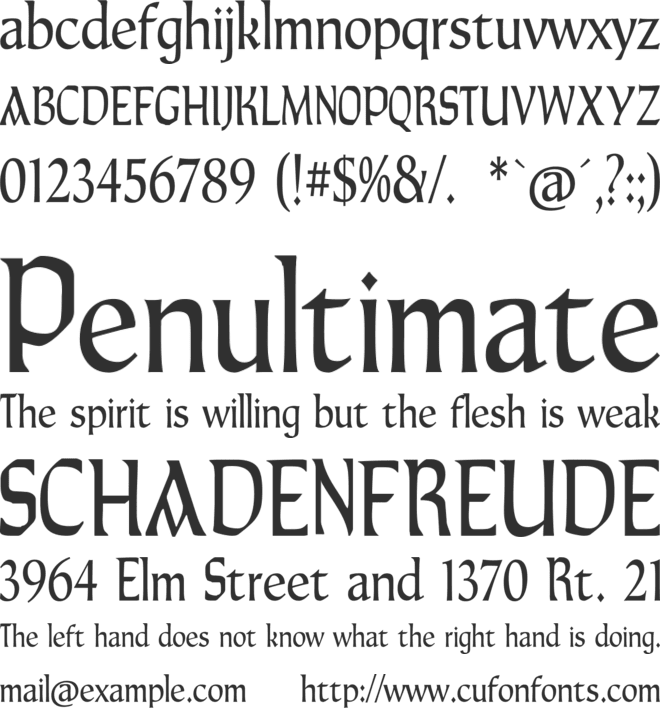 TaraType font preview