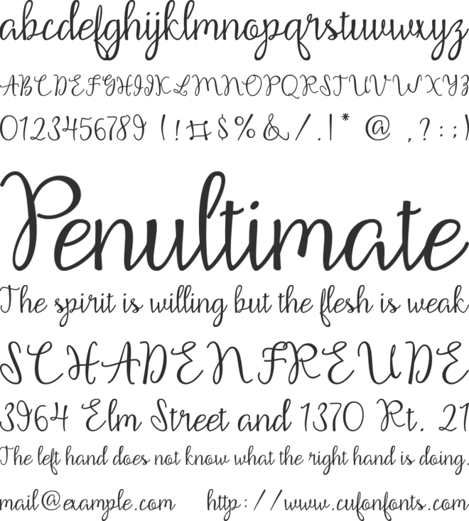 Whitesmith font preview