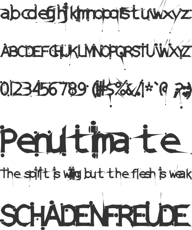 Damaged Sata font preview