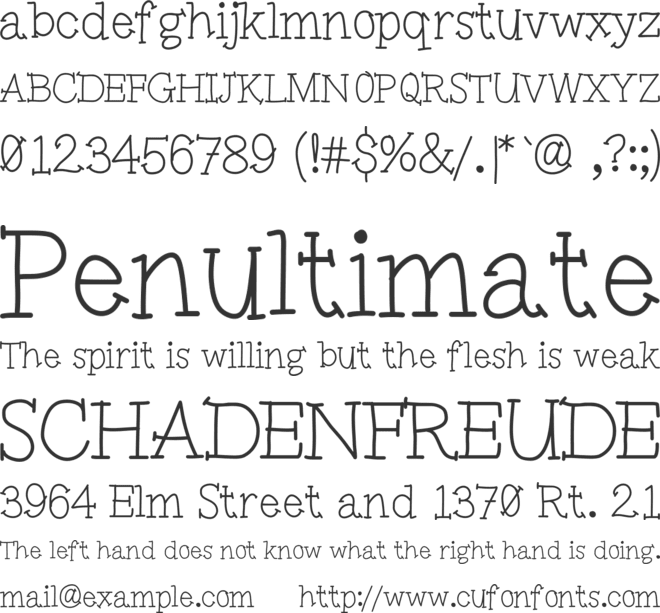 Pinwheel font preview
