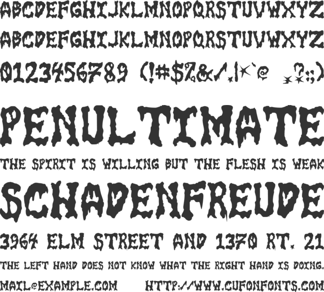 GoreFont font preview