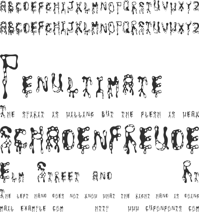 Amoeba font preview