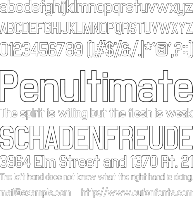 Milestone Outline font preview