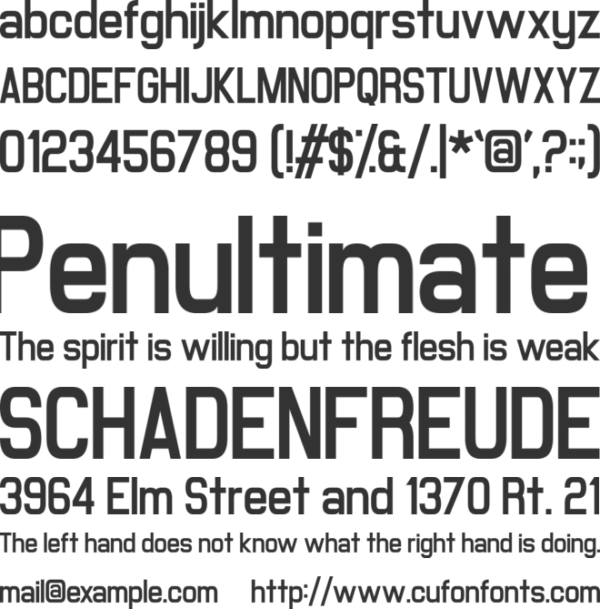 Milestone One font preview