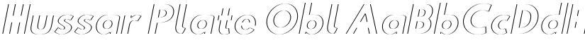Hussar Plate Obl font