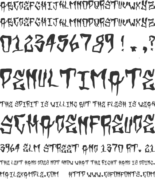 Grimey font preview