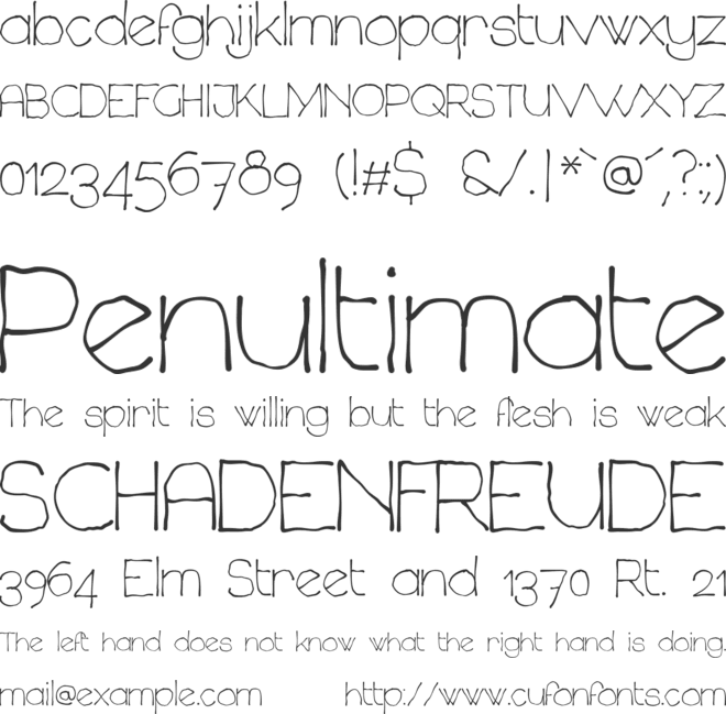 Chavenir font preview