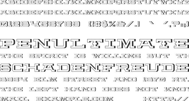 Fortitude 3D (100% Free) font preview