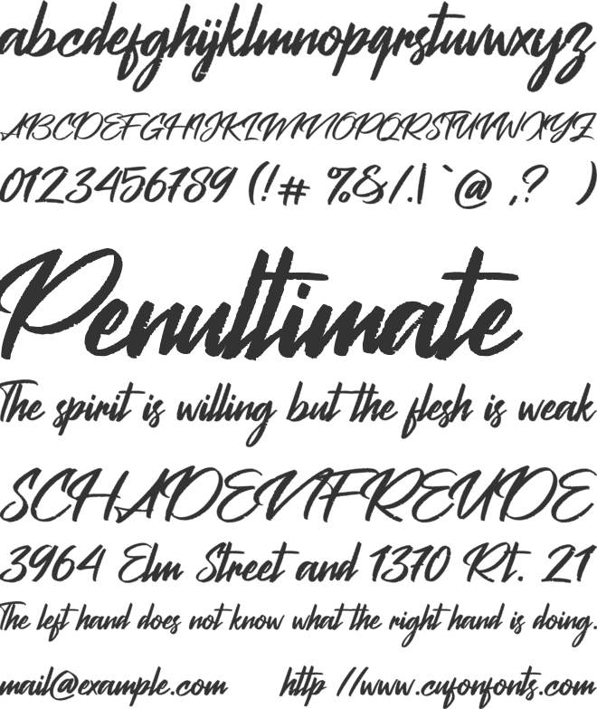 Peach Pen font preview