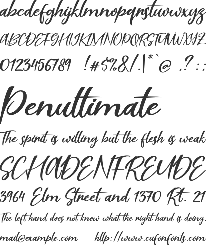Scarlet Pen font preview