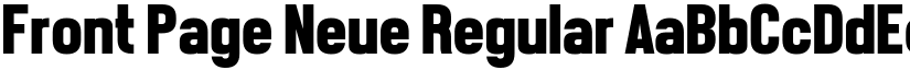 Front Page Neue Regular font