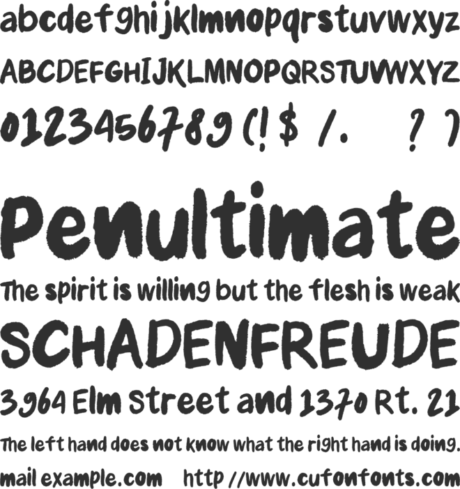 Anial font preview