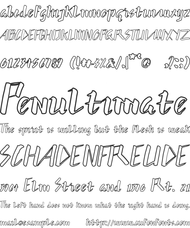 hummer outline font preview