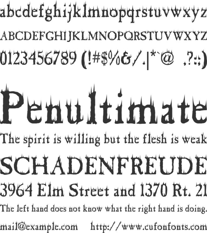 Cheap Fire font preview