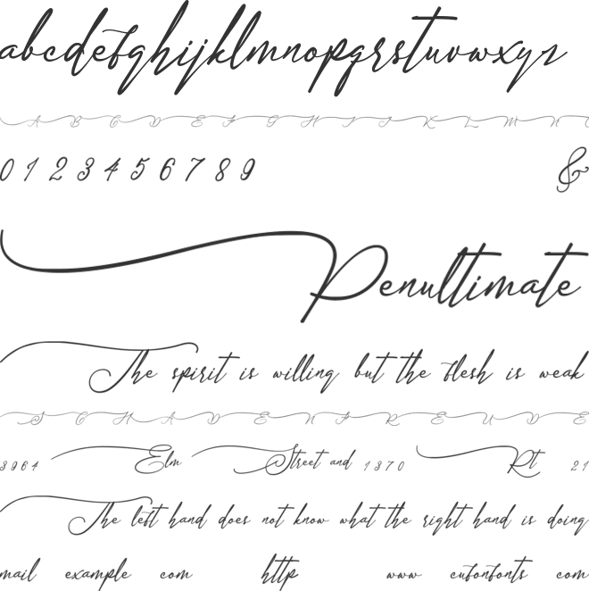 Sandrina font preview