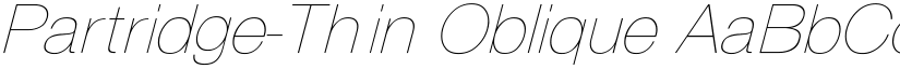 Partridge-Thin Oblique font