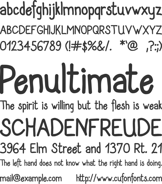 Sanlabello font preview