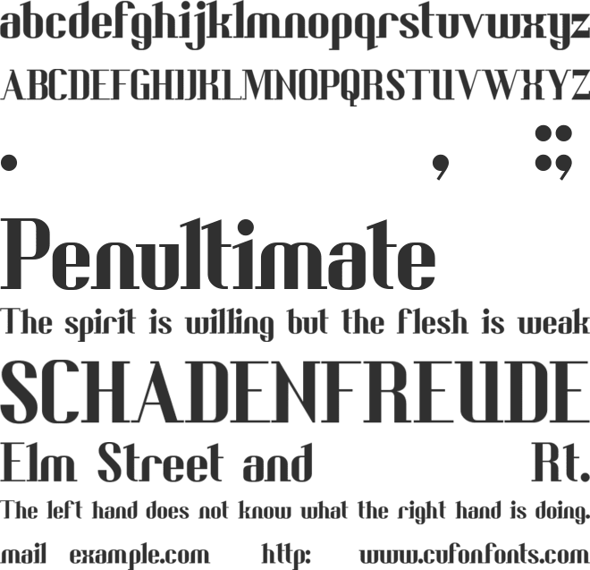 Bedric's Worth font preview