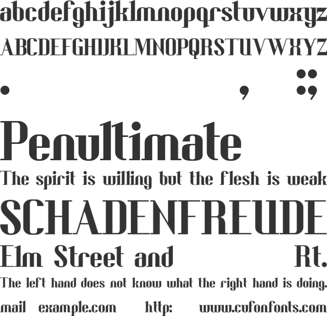 Bedric's Worth font preview