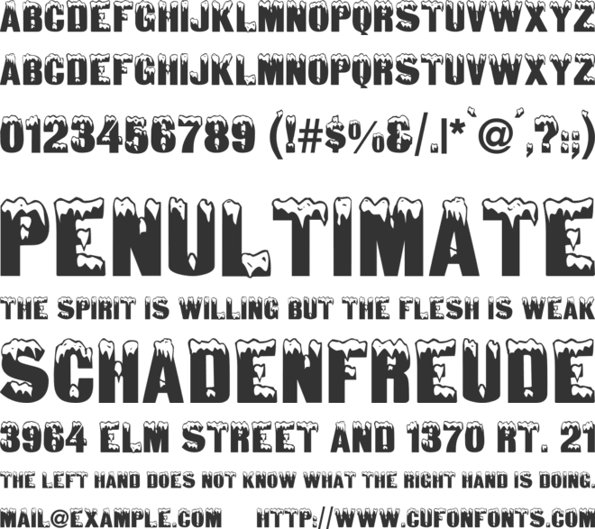 Snowtop Caps font preview