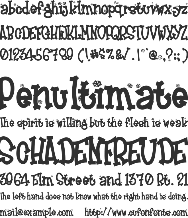 Frosty font preview
