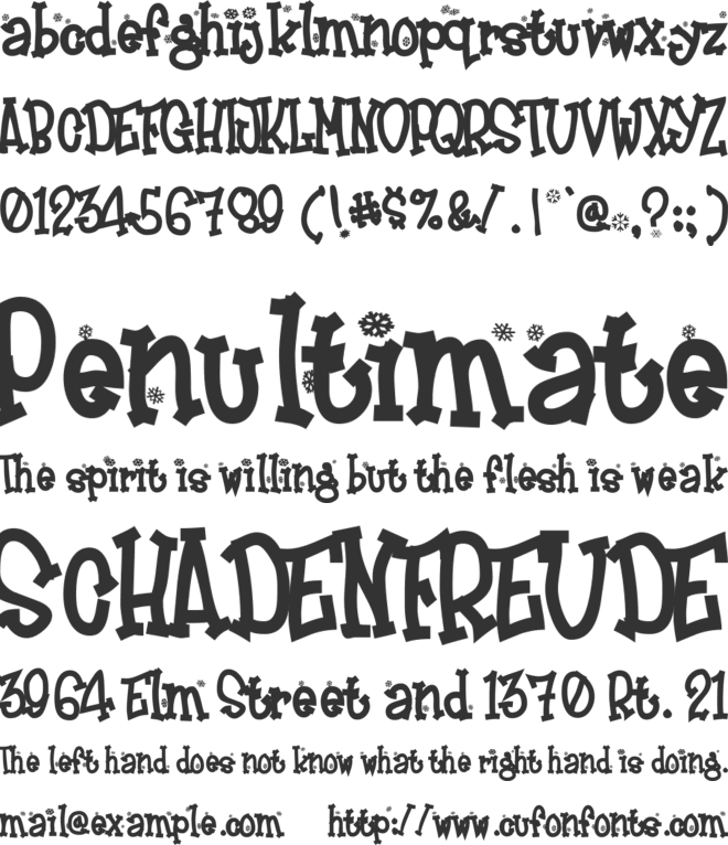 Frosty font preview