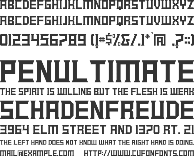 GREENLAND font preview