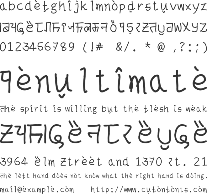 semhinglish font preview
