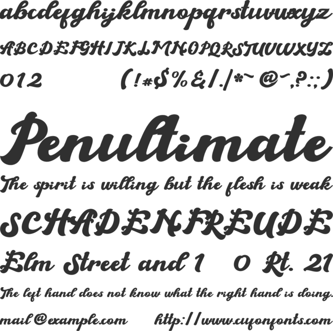 The Brandy font preview