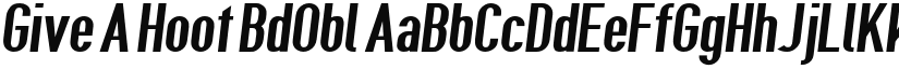 Give A Hoot BdObl font